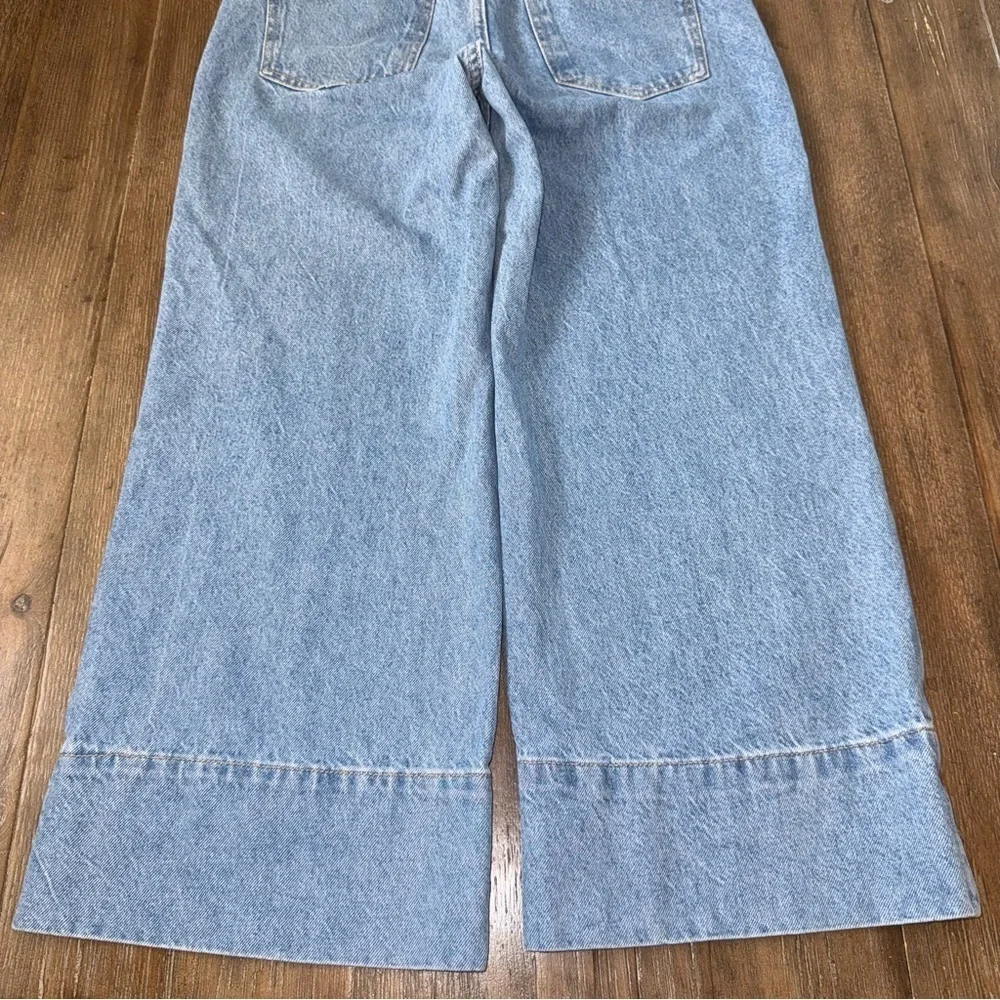Zara Cropped Wide Leg Jeans high rise blue - Picture 12 of 12